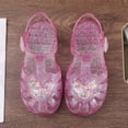 thumbnail image 2 of Gyujnb Girls Heart Sequin Jelly Sandals Soft Sole Casual Footwear,Adjustable Buckle Strap Closed Toe Water Shoes (Toddler, Little Girls),4-4.5 Years, 2 of 8