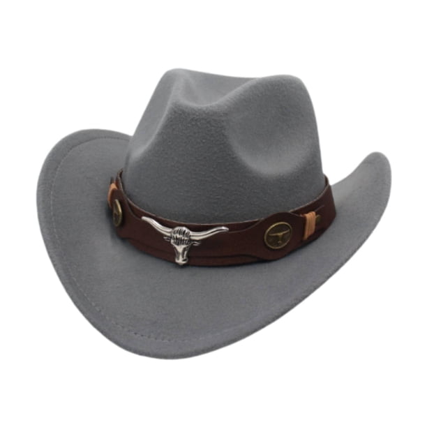Sombrero de vaquero, elegante accesorio de disfraz para actuaciones, carnavales, viajes, juegos de rol. Gris