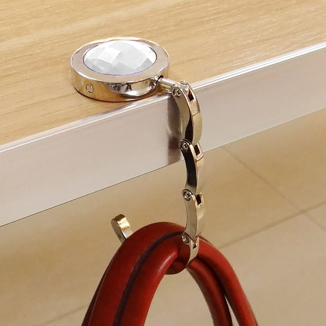 Hot Sale! New! Dusknt Bag Hanger, Foldable Purse Hook Floding Handbag Hanger Rhinestone Bag Holder for Table Desk