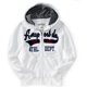thumbnail image 1 of Aeropostale - Sudadera con capucha y cremallera completa para hombre, diseño de béisbol, color blanco, pequeño, 1 of 1