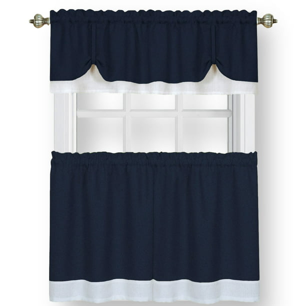 Woven Trends Two Tone Window Curtain, Window Curtain Sets