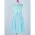 thumbnail image 3 of RUNQHUI Flower Girl Dress Big Girls Sequined Lace Chiffon Sleeveless Pageant Wedding Party Dress Porm Light Blue 8, 3 of 7