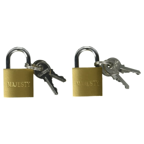 Topzone 25mm 1" inch Small Mini Solid Brass Padlock with 2 Keys (Pack of 2)