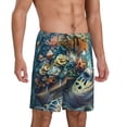 thumbnail image 2 of Fotbe Colorful Plant Turtle Pantalones Cortos de Pijama para Hombre, Ropa de Dormir, Pantalones de Pijama Cortos para Hombre-Medium, 2 of 6