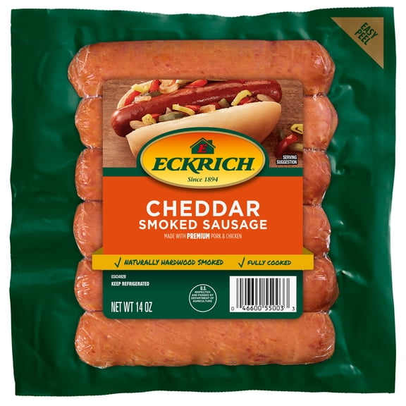 Eckrich Cheddar Smoked Sausage Links, 14 oz