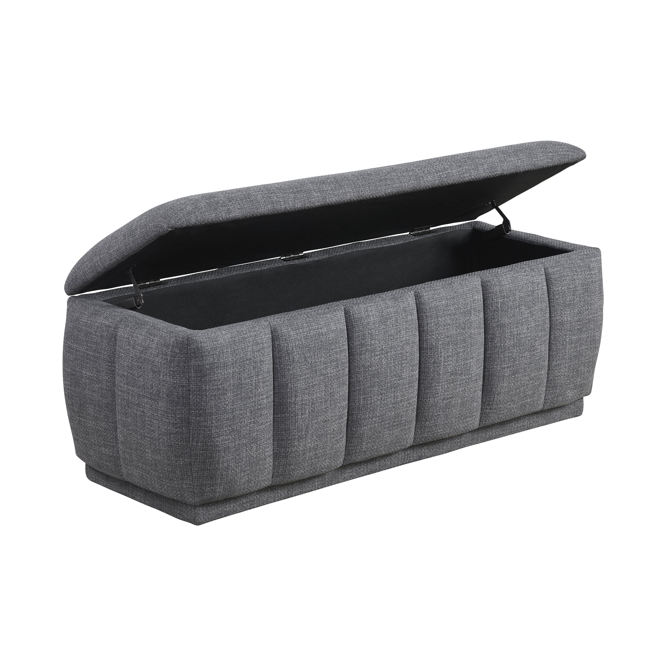OakvillePark Halorini Textured Fabric Lift Top Storage Bench, Gray