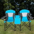 thumbnail image 3 of Costway Silla De Camping Doble Con Dosel Ajustable Y Desmontable, Silla Plegable Para 2 Personas Al Aire Libre Con Mini Mesa, Bolsa Refrigeradora, 1 Bolsillo Frontal Y 2 Portavasos, Playa, Viajes, 3 of 4