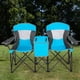 thumbnail image 3 of Costway Silla De Camping Doble Con Dosel Ajustable Y Desmontable, Silla Plegable Para 2 Personas Al Aire Libre Con Mini Mesa, Bolsa Refrigeradora, 1 Bolsillo Frontal Y 2 Portavasos, Playa, Viajes, 3 of 4
