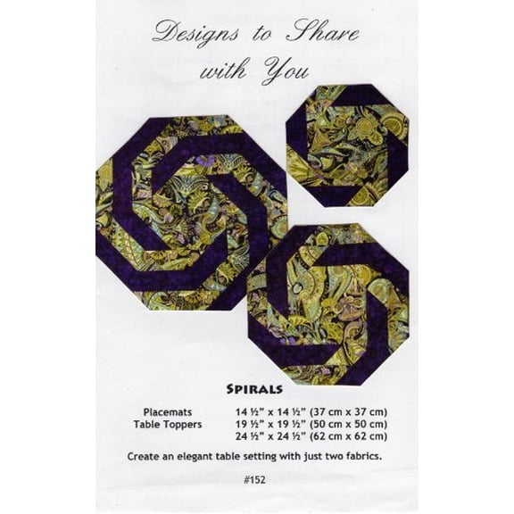 Spirals Pieced Quilt Pattern for Placemats and Table Toppers