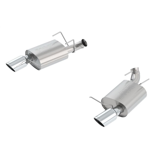 Fits 2013-2014 Ford Mustang Borla Exhaust System Kit 11837 S-Type Axle Back System; T-304 Stainless Steel; With Mufflers; 2-3/4 Inch Pipe Diameter; Dual Exhaust With Dual Exit; Split Rear Exit