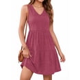 thumbnail image 2 of MOYIKO Summer Dresses for Women Casual V Neck Sleeveless Sundresses Beach Vacation Tank Short Dress with Pockets, 2 of 7