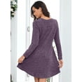 thumbnail image 6 of Women's Casual Winter Dresses, CRAYNER Long Sleeve Crew Neck Sweater Dresses Casual Fall Tunic Dress with Pockets,1XL, 6 of 9
