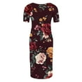 thumbnail image 5 of Delliss Women's Maternity Dress - Printed Fitted Stretch short Sleeve W/Ruched S-XL, 5 of 6