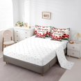 thumbnail image 3 of Red Farmhouse Flower Bedding Set King Spring Bee Geranium 7 Piece Bed In A Bag Rustic Blossom Floral Comforter Set Green Leaf Bed Set With Comforter,Sheets Pillow Case And Covers, 3 of 5