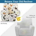 thumbnail image 4 of LedBack Rooster Floral Print Recliner Slipcovers 4-Pieces Lazyboy Covers Washable Stretch Lazy Boy Chair Slipcover for Living Room Fitted Sofa Couch Cover, White, 4 of 8