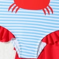 thumbnail image 5 of WOYY Newborn Girls Cartoon Crab Print One-Piece Swimsuit with Cover Up Skirt Bathing Suit, 5 of 6