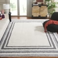 thumbnail image 2 of SAFAVIEH Border & Stripe Hyram Bordered Shag Area Rug, Ivory/Grey, 9' x 12', 2 of 8