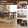 thumbnail image 3 of GZXS 5-Piece Rectangular Dining Table Set, 47.24" Kitchen Table with Solid Wood Legs, 4 Upholstered Linen Chairs with Padded Seat, Ideal for Small Spaces & Apartments (Walnut), 3 of 9