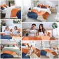 thumbnail image 6 of Navy Blue Burnt Orange Bedding 3 Piece Duvet Cover Set Queen Size, Modern Retro Geometric Soft Microfiber Comforter Cover with Zipper Closure & Pillowcases, Wrinkle & FadeResistant Quilt Cover, 6 of 9