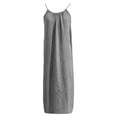 thumbnail image 6 of Venzia Women's Backless Cami Dresses Cami Lounge Dress Backless Solid Color Sleeveless House Dress Long Sundress with Back Tie,Grey,XXXL, 6 of 6