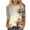 A-Khaki, variant on Women 3/4Sleeves Casual Shirts Pullover Loose Tunic Tops Print Blouse 2024 Hot Blouses&Shirts Multicolor M