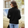thumbnail image 5 of Womens Long Sleeve Open Front Cardigans Button Down Lace V Neck Casual Knit Cardigan Sweater Outwear Coats Black XL, 5 of 7