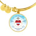 thumbnail image 1 of God Rule In Your Heart Circle Pendant Bangle Bracelet Stainless Steel or 18k Gold, 1 of 8