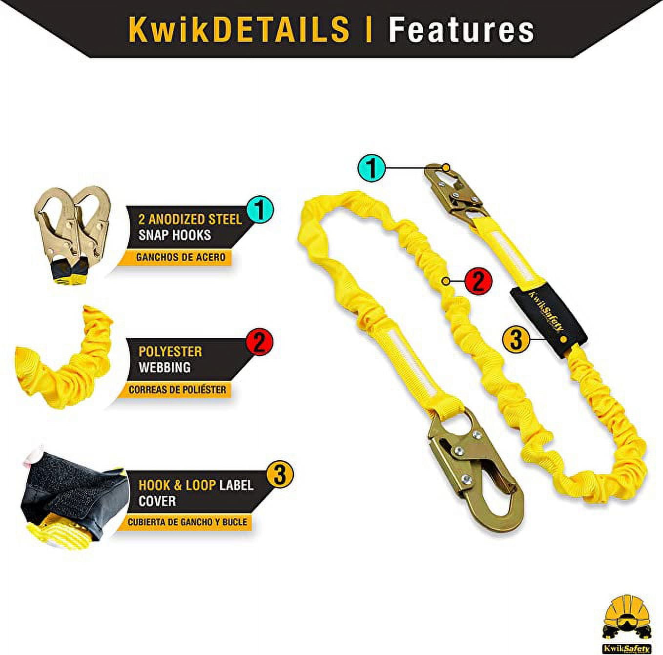 KwikSafety (Charlotte, NC) HURRICANE (with Premium BACK SUPPORT) Safety  Harness (3D Ring), OSHA ANSI Full Body Fall Protection Equipment