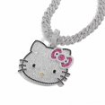 thumbnail image 2 of Nueva llegada Hip Hop helado Rosa sólido circón brillante dibujos animados Hello Kitty joyería lindo gato colgante collar, 2 of 4