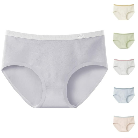 Bovxnpu Womens Underwear Plus Size Panties, Women's Seamless Brief Underwear, Womens Seamless Underwear Thin Mid Waist Underwear L