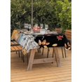 thumbnail image 2 of Outdoor Tablecloth with Umbrella Hole and Zipper, Fall Pumpkins Rectangle Table Cloth 60x84 Inch Waterproof Tablecloth, Thanksgiving Turkey Autumn Leaves Birds Black Picnic Table Cover for Patio, 2 of 7