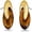 Tiger Eye, variant on SNGIA 18K Gold Plated Tiger Eye Interlock Stud Earrings for Women, Round Statement Design