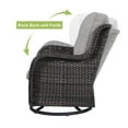 thumbnail image 5 of Pocassy  Outdoor Wicker Glider Swivel Club Chairs (Set of 2) Brown/Grey, 5 of 5