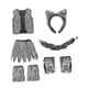 thumbnail image 3 of Disfraz para Niños con Diadema con Orejas Cola Esponjosa Chaleco Cómodo y Falda Divertida Más Guantes y Polainas de Poliéster y Felpa, 3 of 9