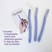 Flamingo Disposable Dermaplane Facial Razors for Women, 3 Count