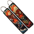 thumbnail image 6 of Jiibva 2pcs Dragon and Tiger Embroidery Key Fob Japanese Cartoon Keychain Motorcycle Keychain Woven Label Keychain for Backpacks, Wallets, Car, 6 of 7