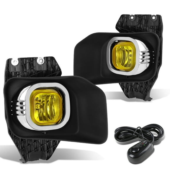 DNA Motoring FL-ZTL-230-AM For 2011 to 2016 Ford F250 F350 F450 F550 Super Duty Pair Bumper Driving Fog Light Lamp Bezel Switch Amber Lens 12 13 14 15