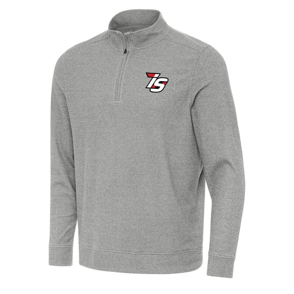 Men's Antigua  Heather Gray Iowa Speedway Subtle 1/4 Zip Pullover Direct to Film