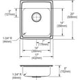 thumbnail image 2 of Elkay LRAD1720601 Lustertone Stainless Steel 17" x 20" x 6", Single Bowl Top Mount ADA Kitchen Sink, 2 of 7
