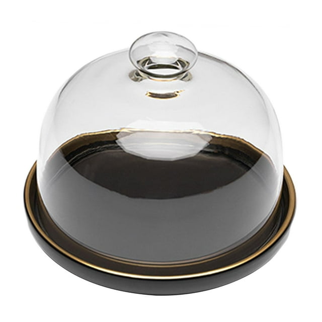 GROWTH TANK Round Glass Cover Serving Tray Cloche Dome Cheese Board Storage Cake Stand Party 116mm