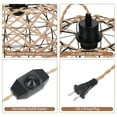 thumbnail image 3 of Plug in Pendant Light Woven Rattan Hanging Light with Dimmable On/Off Switch 15Ft Rope, 3 of 6