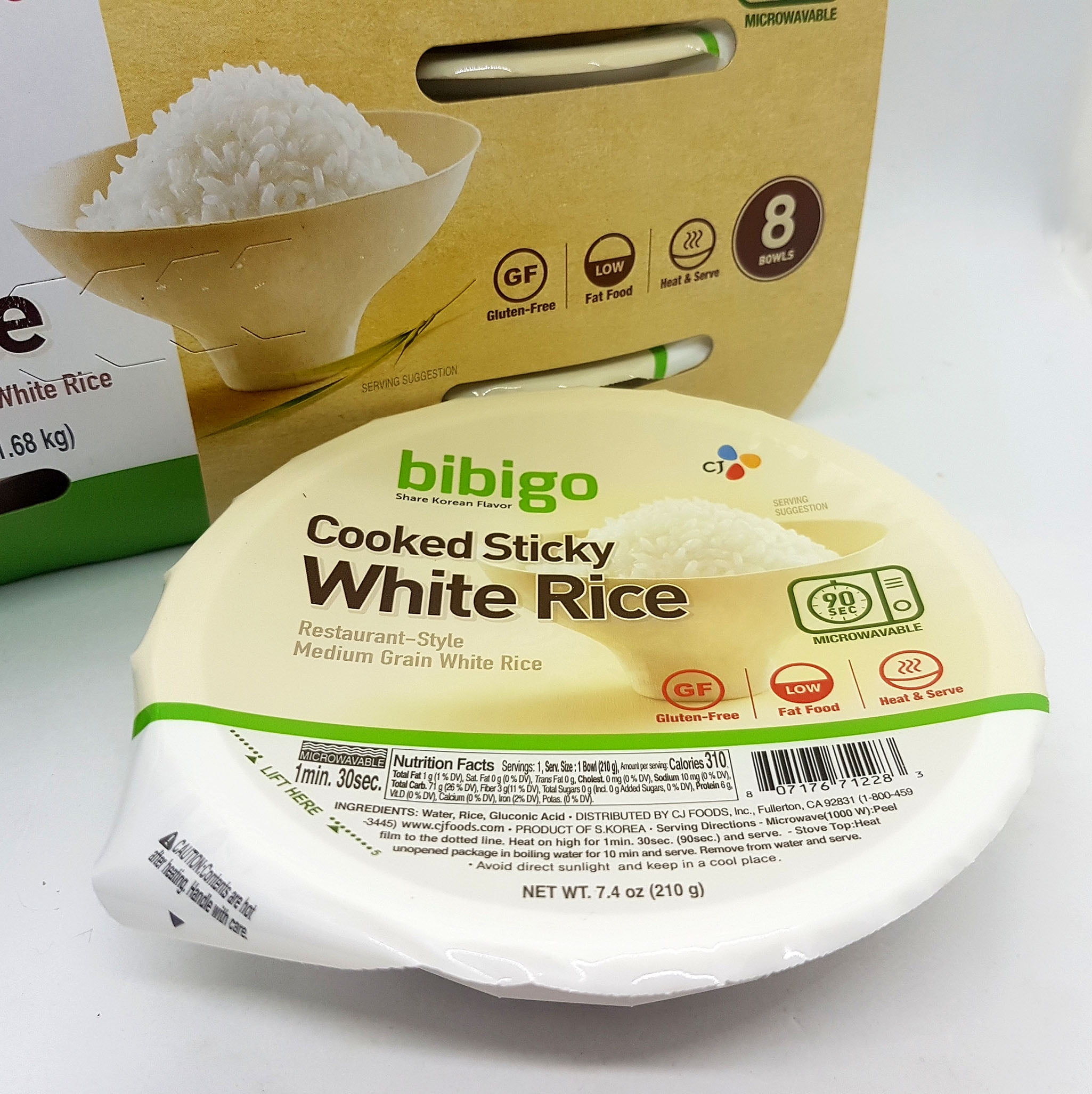 Bibigo Cooked Sticky White Rice Restaurant Style Microwavable Bowls With Wooden Chopsticks 7 4 Oz 8 Counts Walmart Com Walmart Com