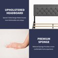 thumbnail image 5 of ijuicy Queen Size Bed Frame, Linen Fabric Upholstered Adjustable Headboard with Button Tufted for Bedroom,No Box Spring Needed - Dark Grey, 5 of 8