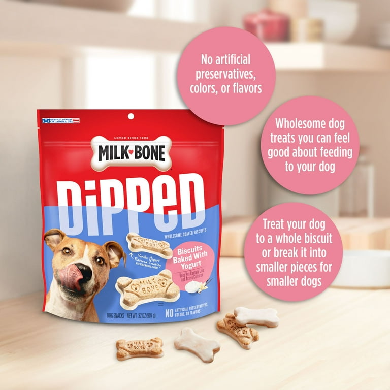 Milk Bone Dipped Dog Biscuits Baked with Vanilla Yogurt 12 oz