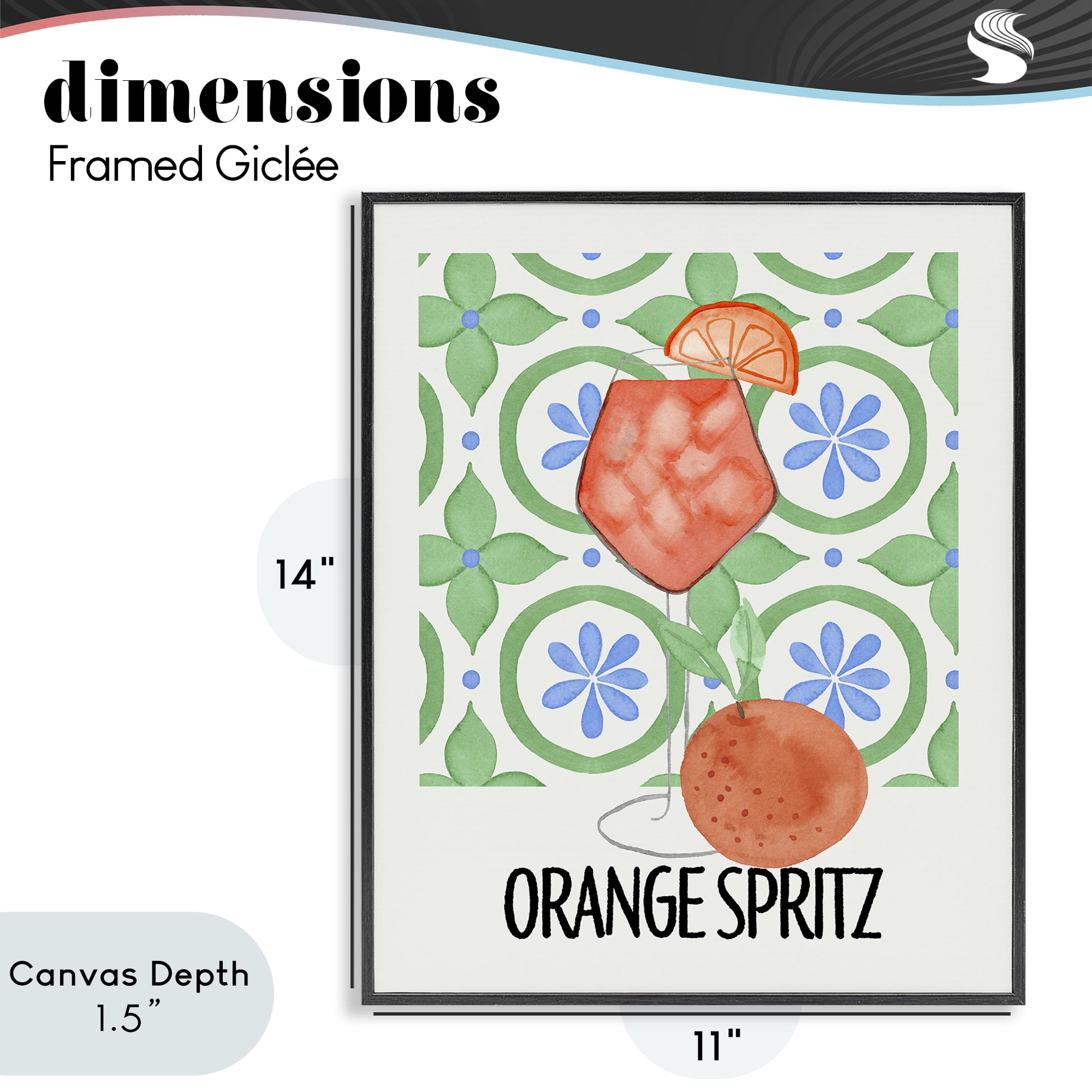 Stupell Industries Orange Spritz On My Mind Black Framed Giclee Art, design by Nina Jacobs