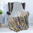 thumbnail image 4 of City Soft Flannel Fleece Throw Blanket, Hand Drawn Modern Urban Life Illustration Apartment Buildings Skyscrapers Open Sky, Cozy Plush for Indoor and Outdoor Use, 50" x 70", Multicolor, by Ambesonne, 4 of 5