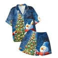 thumbnail image 4 of XDZJLR Men's Christmas Pajamas Xmas Fashion Printed Short Sleeved Shorts Button Up Set Pjs Mens Pajamas Blue L, 4 of 4