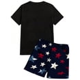 thumbnail image 4 of GrmtClth Men's Usa Flag 2 Piece Outfits Patriotic 1776-2026 Tee and Shorts Set Classic Short Sleeve Outfits Fashion Elastic Drawstring Clothing Deep Red 4XL, 4 of 4