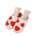 thumbnail image 3 of Wovix Women's Men's Cute Fuzzy Heart Slippers Memory Foam Fluffy Couple Slippers Cozy House Indoor Outdoor Shoes Daily Bedroom Shoes White 38, 3 of 6