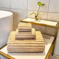 thumbnail image 5 of 39x78 Inches Oversized Bath Sheets Towels Set Large Shower Towels for Bathroom Luxry Plush Super Soft Absorbent Stripe Hanging Loop Microfiber 80% Polyester (Beige, 6PCS), 5 of 13